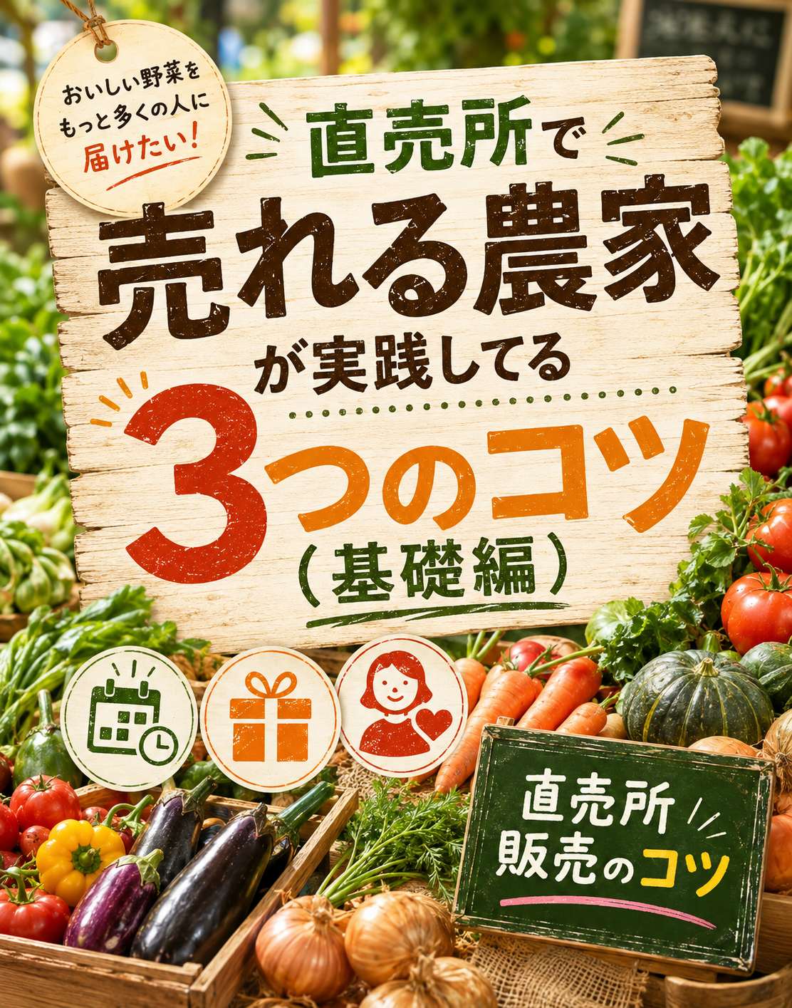 直売所で売れる農家が実践してる３つのコツ（基礎編）の写真
