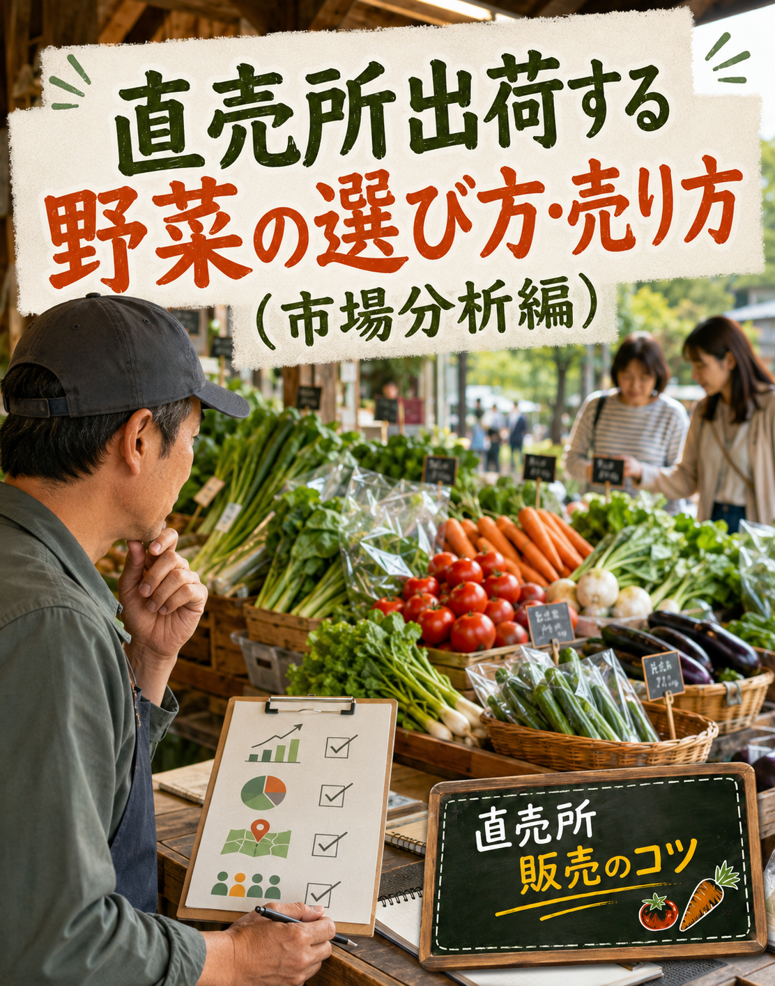 直売所出荷する野菜の選び方・売り方（市場分析編）の写真