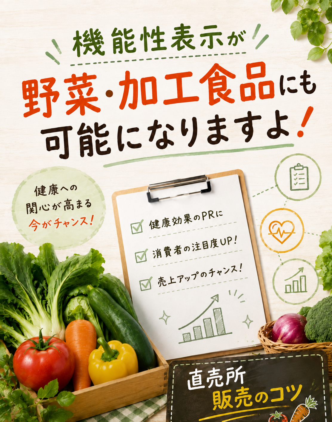 機能性表示が野菜・加工食品にも可能になりますよ！の写真