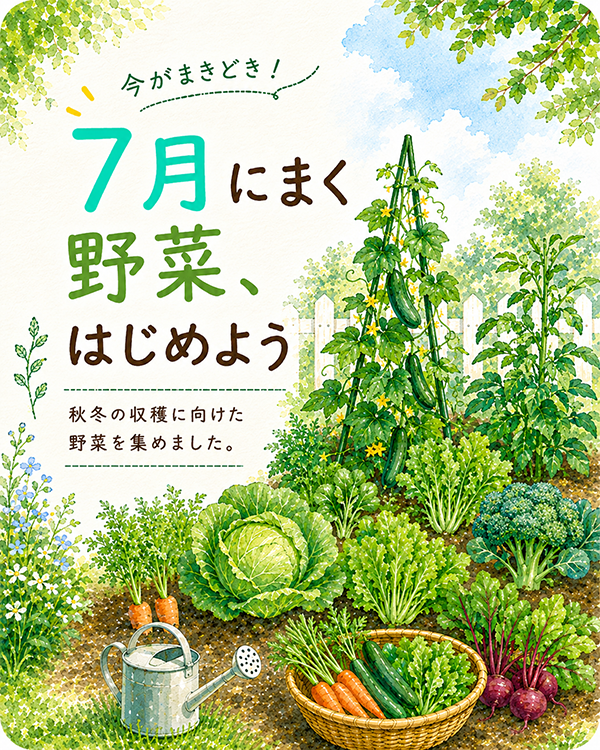 7月にまく野菜の種の写真