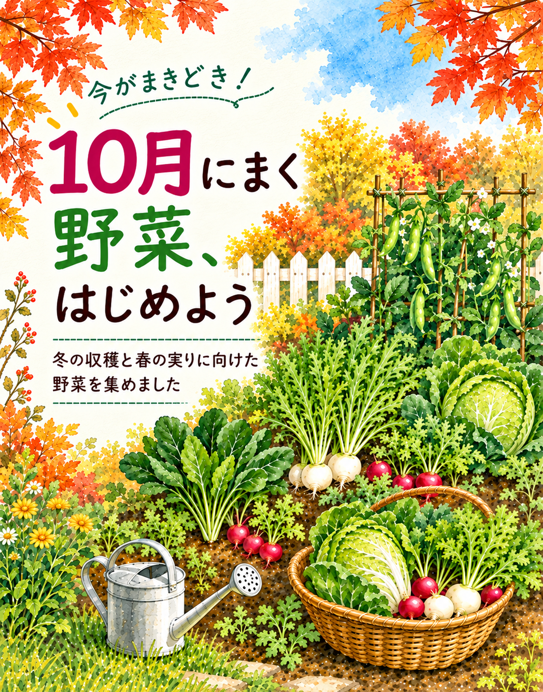 10月にまく野菜の種の写真