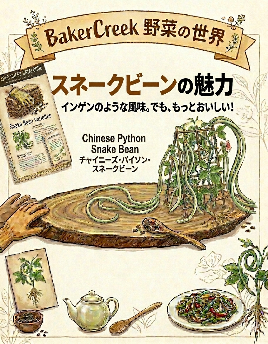 スネークビーン｜BakerCreek｜野菜の世界 - 野菜の種専門通販 アサヒの
