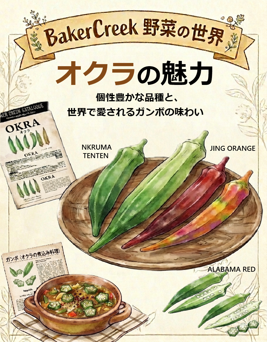 オクラ|BakerCreek|野菜の世界の写真