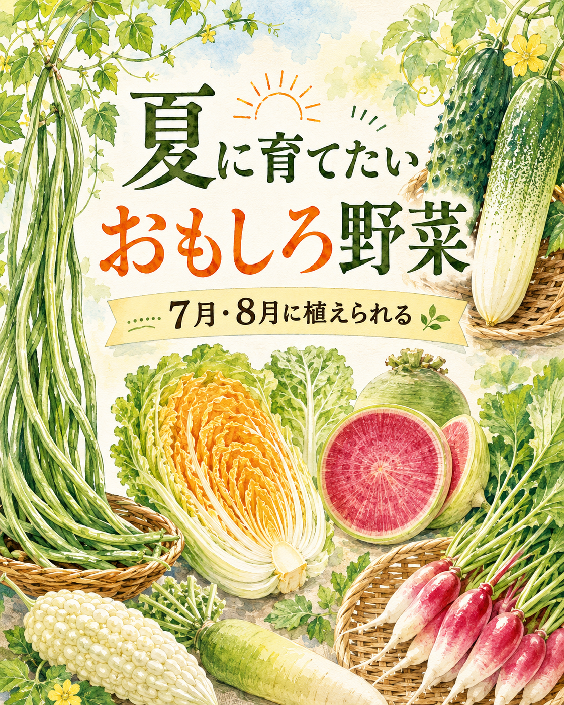 夏に植える面白い野菜｜7月・8月に育てられる珍しい野菜とそのルーツの写真