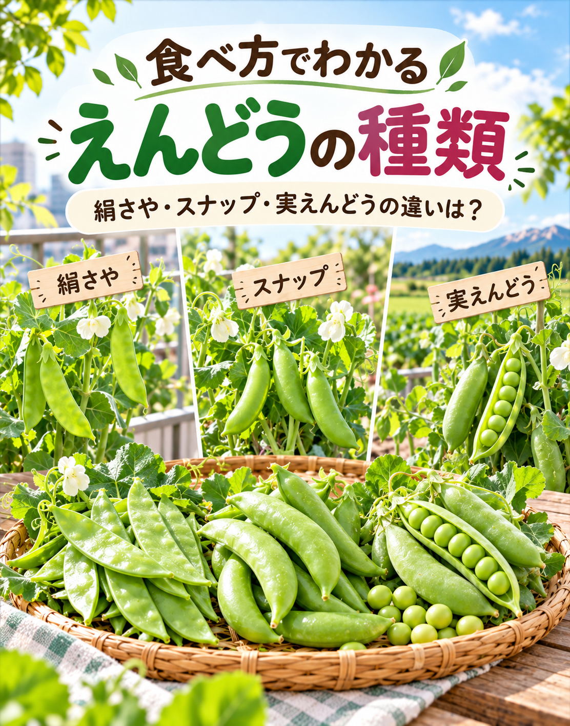 実は面白いエンドウの種類｜食べる部分や収穫のタイミングによる違いを解説の写真